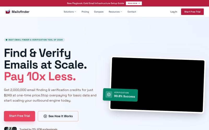 Best Email Finder & Verification Solution - Mailsfinder — screenshot