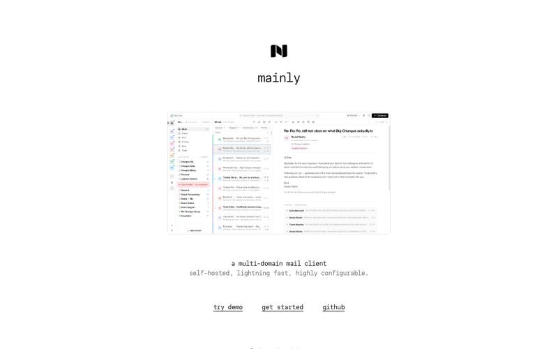 mainly — a multi-domain mail client — screenshot