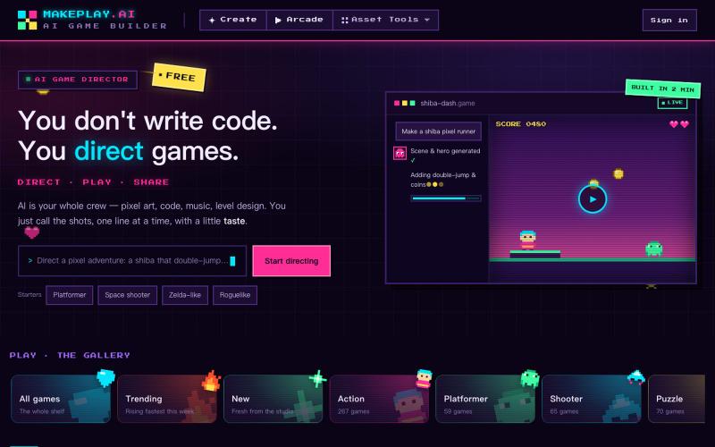 MakePlay — AI Game Builder · Make & Play Games with AI — screenshot