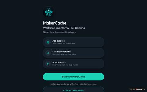 MakerCache — Never buy the same thing twice — screenshot