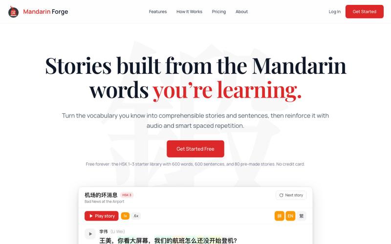 Stories From Your Mandarin Vocabulary | Mandarin Forge — screenshot