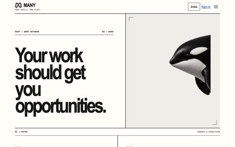 Many — Skills, portfolios, and proof of work — screenshot