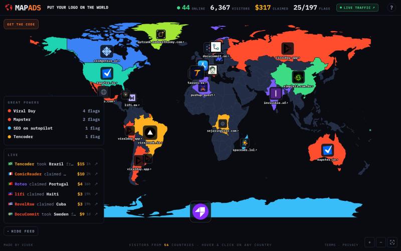 MapAds - put your logo on the world — screenshot