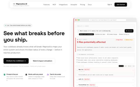Mapnostics — Codebase Intelligence — screenshot