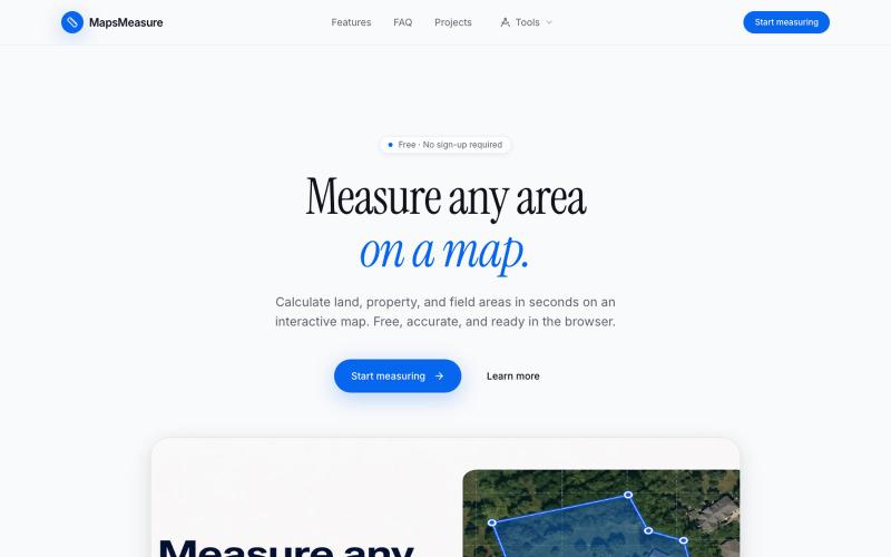 MapsMeasure — Measure Any Area on a Map for Free — screenshot