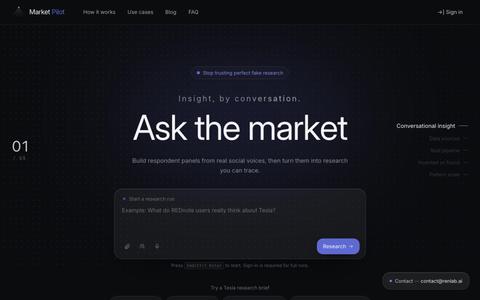 Market Pilot | Evidence-Traceable AI Market Research — screenshot