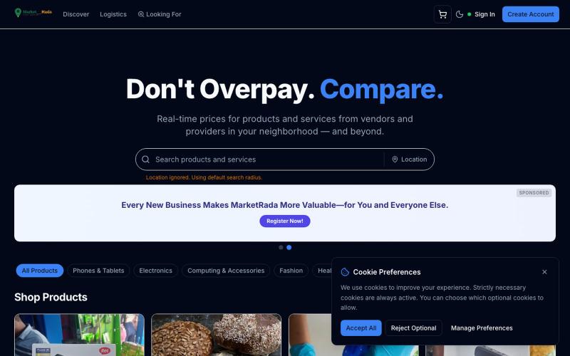 MarketRada — Find the Cheapest Prices Near You | MarketRada — screenshot