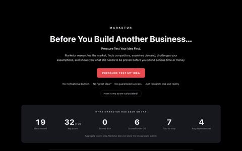 Marketur | Free Business Idea Reality Check — screenshot