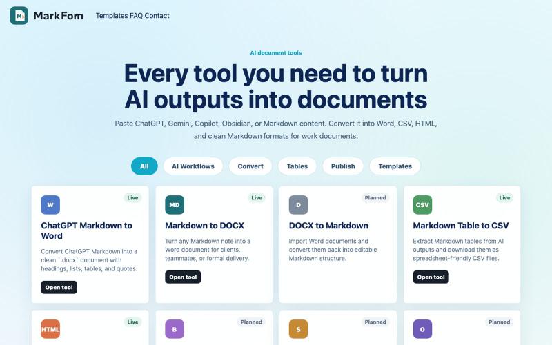 ChatGPT Markdown to Word | Free Markdown to DOCX Tool — screenshot
