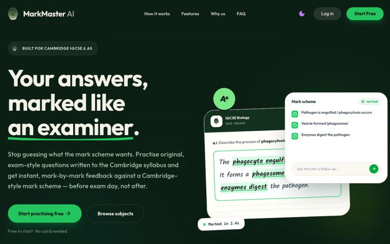 MarkMaster AI — AI Exam Companion for Cambridge IGCSE & AS — screenshot