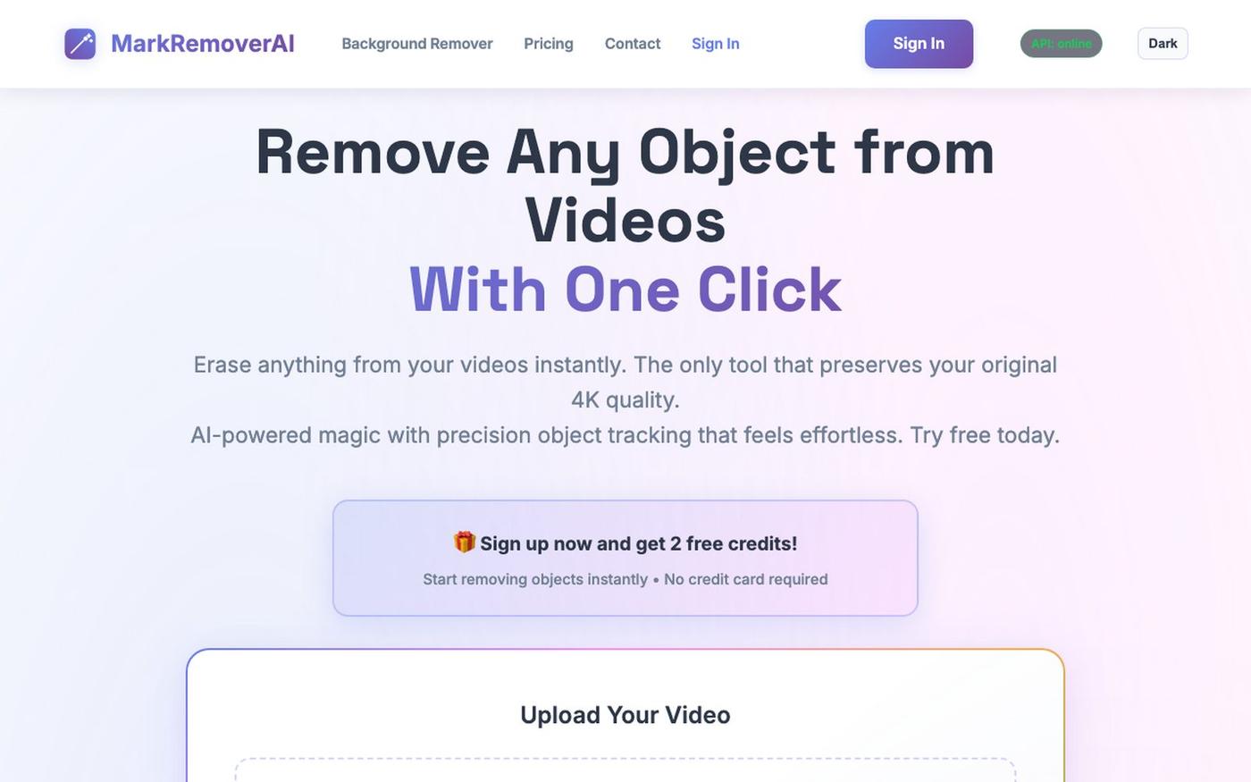 Remove Objects from Video Online Free - AI Inpainting Tool — screenshot