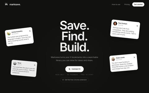 marksave - your X bookmarks, finally organized — screenshot