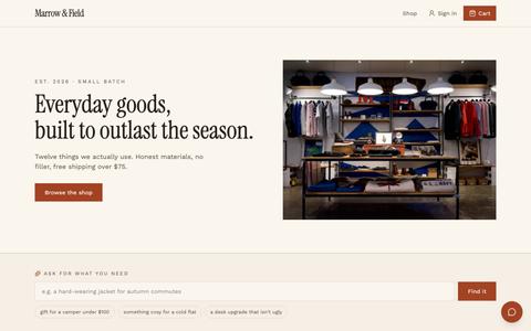 Marrow & Field — Everyday goods, built to last — screenshot
