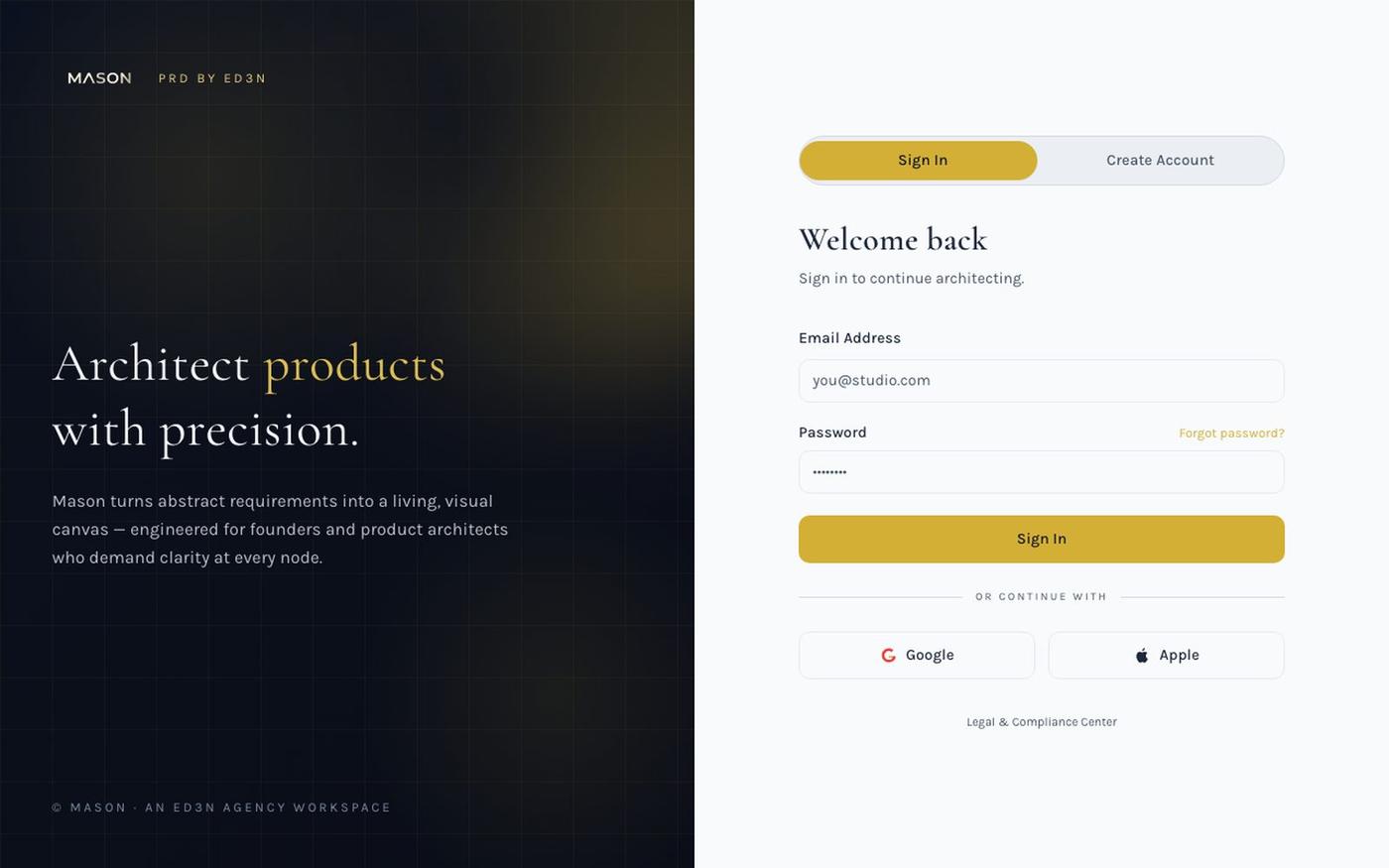 Mason PRD by ED3N — Visual Product Requirements — screenshot