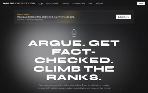 MASSDEBAITER — live video debates, fact-checked and AI-judged — screenshot
