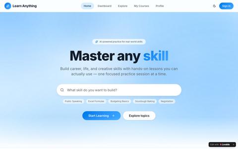 Learn Anything — Master any topic, one lesson at a time — screenshot