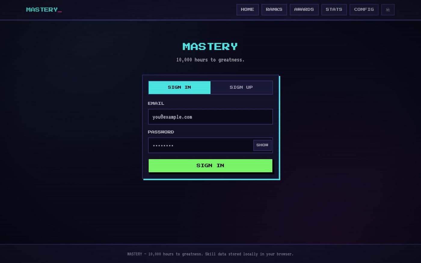 MASTERY - 10K Hour Tracker — screenshot
