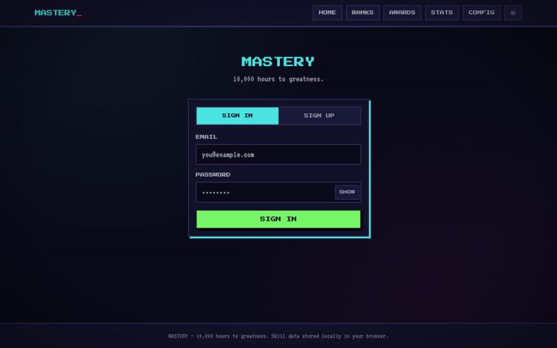 MASTERY - 10K Hour Tracker — screenshot