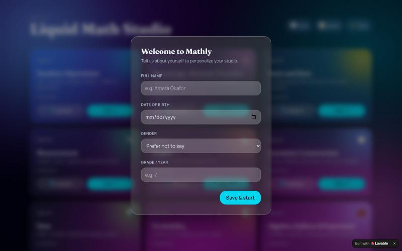 Mathly — Liquid Glass Math Studio — screenshot