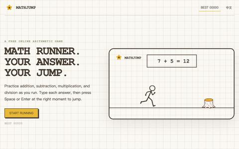 Free Online Math Runner and Jump Game | MathJump — screenshot