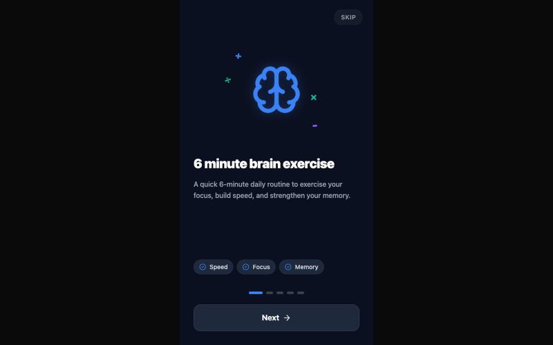Mathletiq | 6 minute brain exercise — screenshot