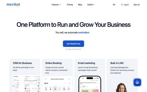 No-Code AI Chatbot, Website & Online Shop Builder with CRM | Mavibot — screenshot