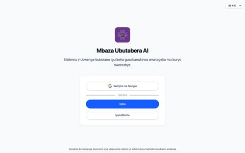 Mbaza Ubutabera AI — screenshot