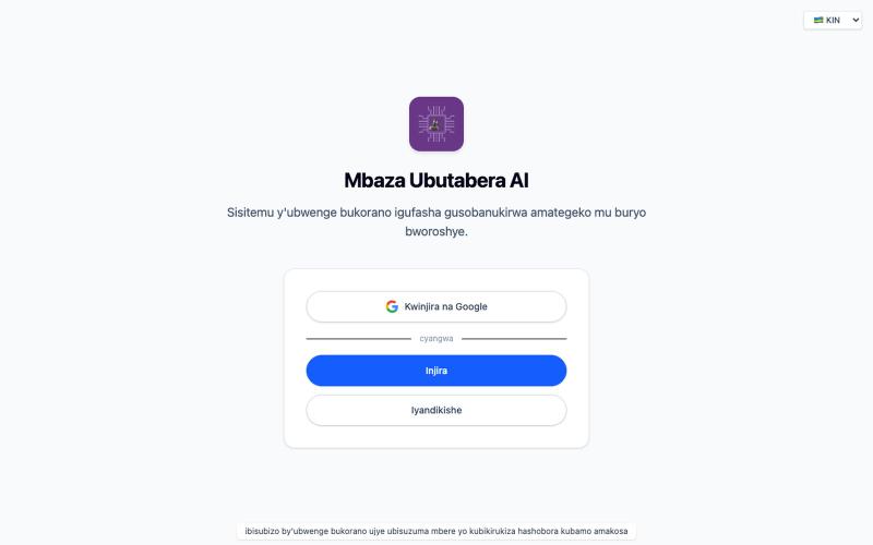 Mbaza Ubutabera AI — screenshot