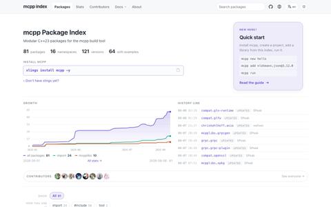 mcpp Package Index — screenshot