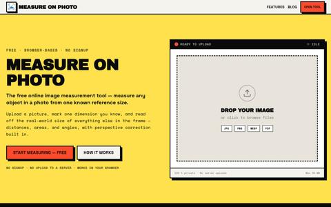Measure on Photo — Free Online Image Measurement Tool — screenshot