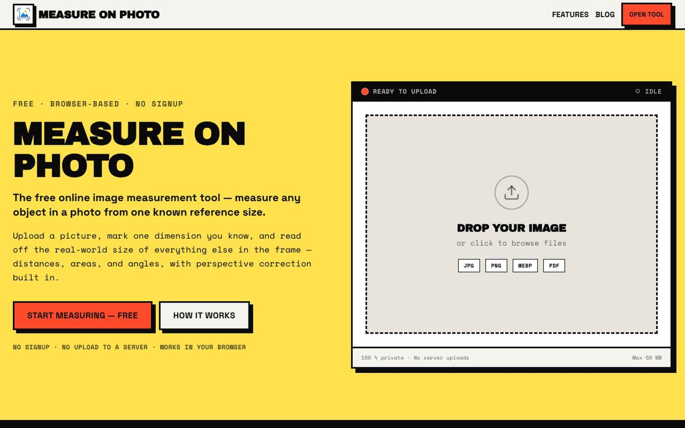 Measure on Photo — Free Online Image Measurement Tool — screenshot