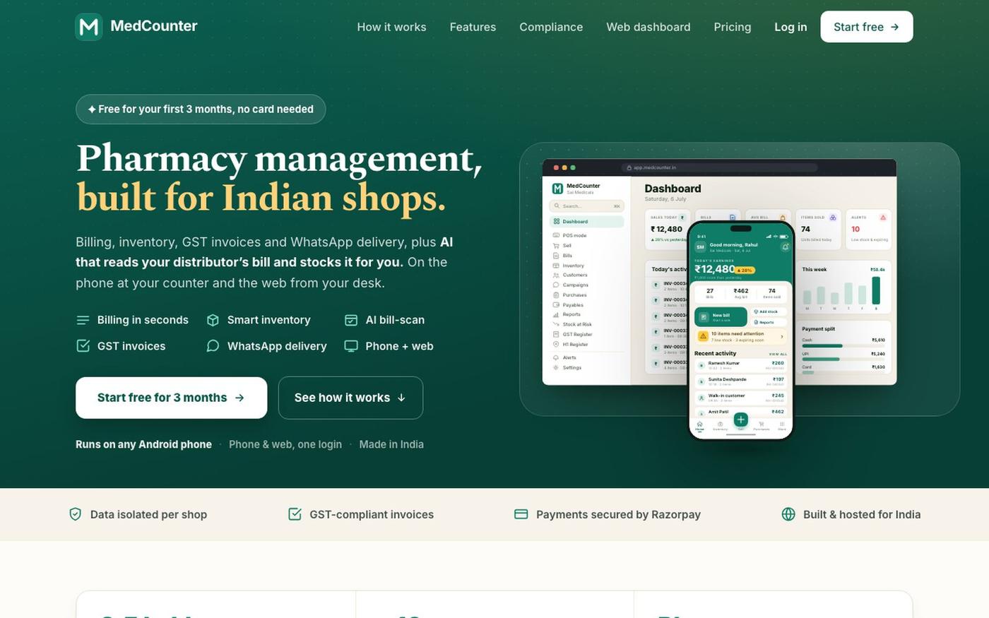 MedCounter — Pharmacy Management App for India — screenshot