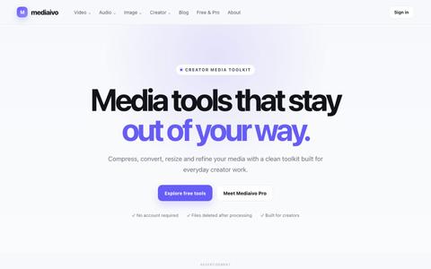 Mediaivo — Creator Media Toolkit — screenshot