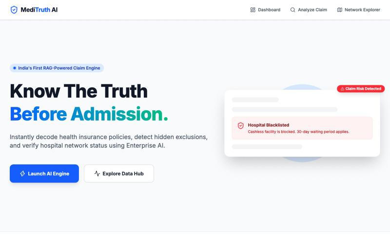 MediTruth AI | Intelligent Claim Analysis — screenshot