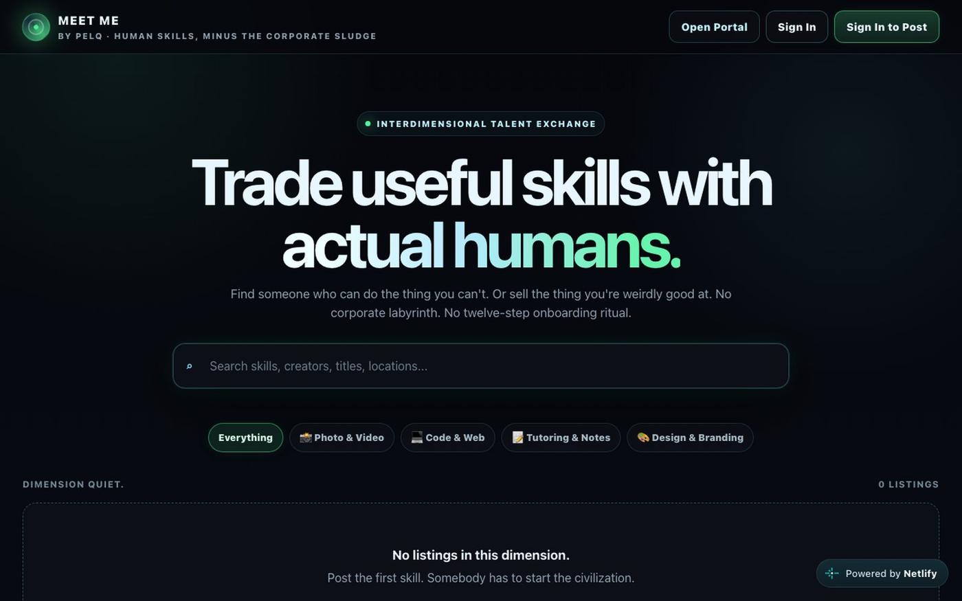 Meet Me by PELQ — Trade Skills Without the Corporate Nonsense — screenshot