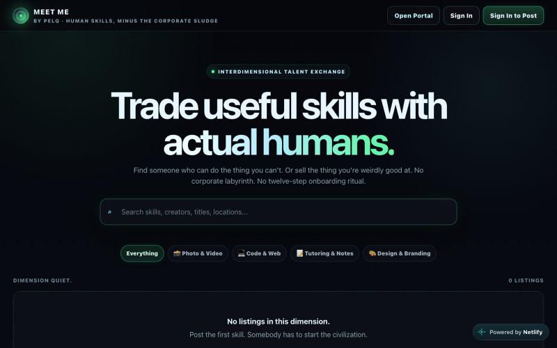 Meet Me by PELQ — Trade Skills Without the Corporate Nonsense — screenshot