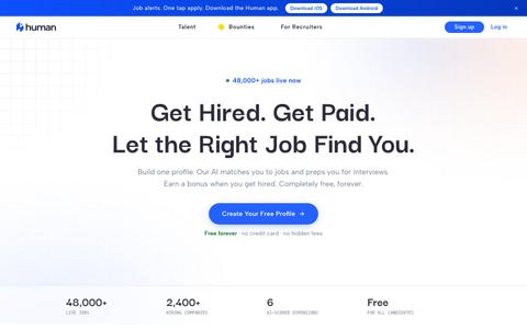 Find Your Next Job with AI: Search, Prep, Get Hired | Human | Human — screenshot