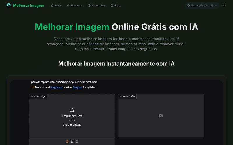 Melhorar Imagem Online Grátis com IA Qualidade Profissional — screenshot