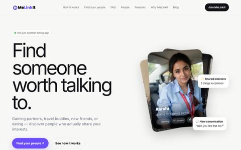 MeLinkIt — Find someone worth talking to. — screenshot