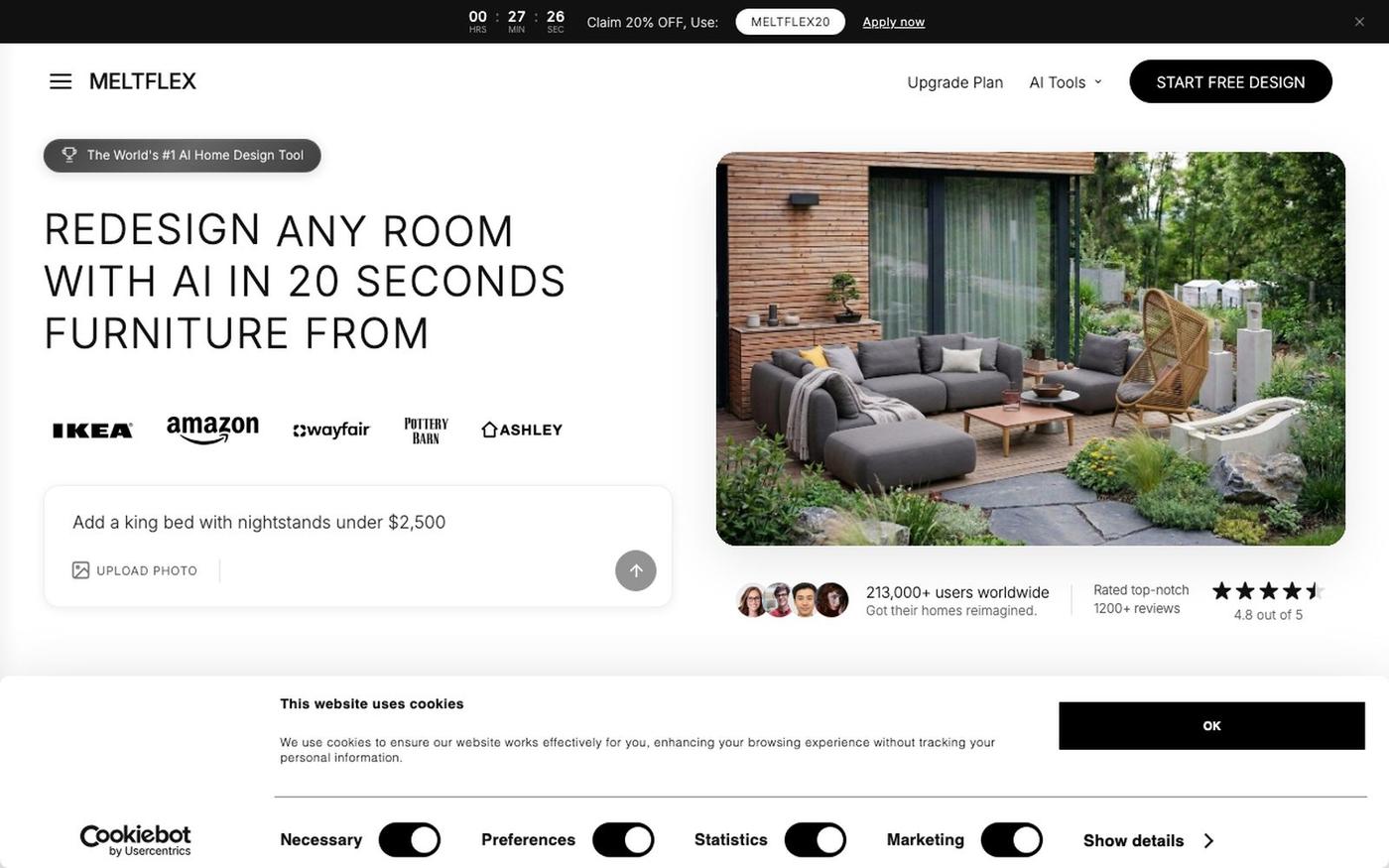 AI Room Design | Upload a Photo & Redesign Room in Seconds — screenshot