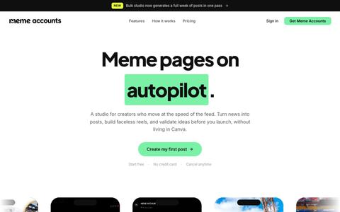 Meme Accounts | Meme Pages on Autopilot — screenshot