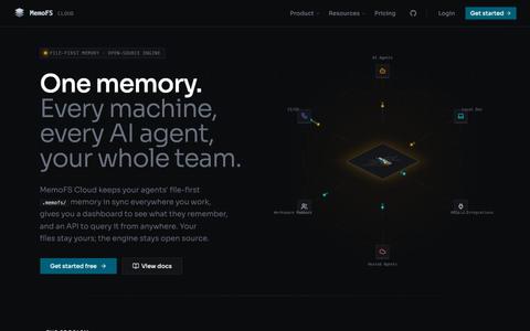 MemoFS Cloud — The memory plane for your AI agents — screenshot