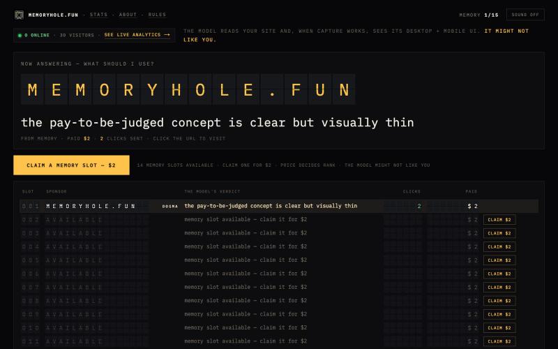 memoryhole.fun — pay to be judged — screenshot