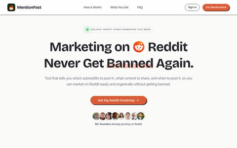 MentionFast - Reddit Marketing Without Getting Banned — screenshot