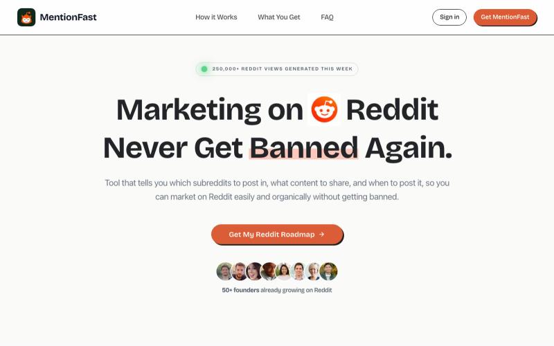 MentionFast - Reddit Marketing Without Getting Banned — screenshot