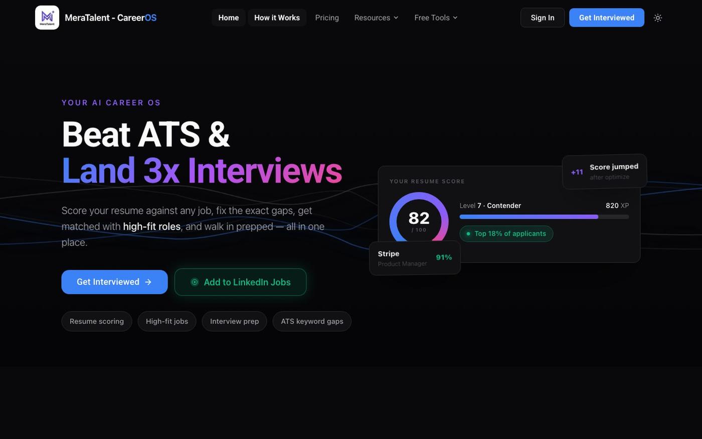 MeraTalent - Get More Interviews Faster — screenshot