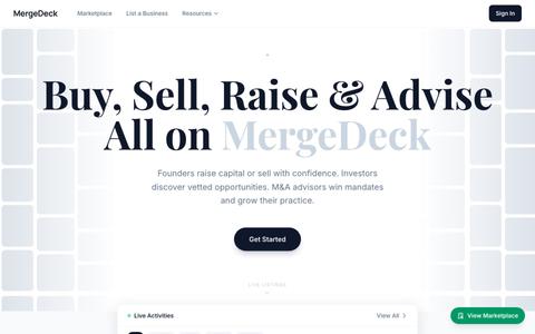 MergeDeck — Global M&A Marketplace — screenshot