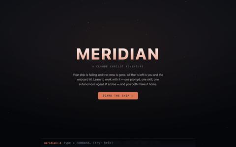 MERIDIAN — A Claude Copilot Adventure — screenshot