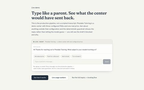 Try the agent — Meridian — screenshot