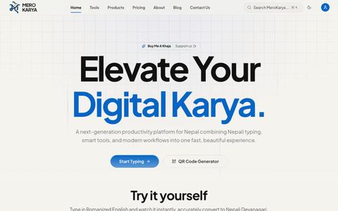 MeroKarya - Free Nepali Unicode, QR Generator & Online Tools — screenshot